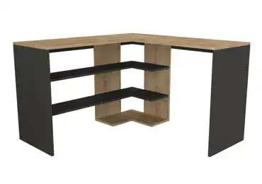 Rohový psací stůl ABSOLUTE, levý, sapphire/antracit