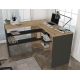 Rohový psací stůl ABSOLUTE, sapphire/antracit
