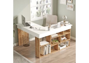 Rohový psací stůl ANTIGO, atlantská borovice/bílá