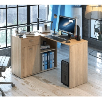 Rohový psací stůl MEROLIKA, levý, dub sonoma