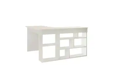 Rohový psací stůl MIRFIR, levý, bílá