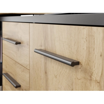 Rohový psací stůl NEJBY GIANNI, levý, černá/dub wotan