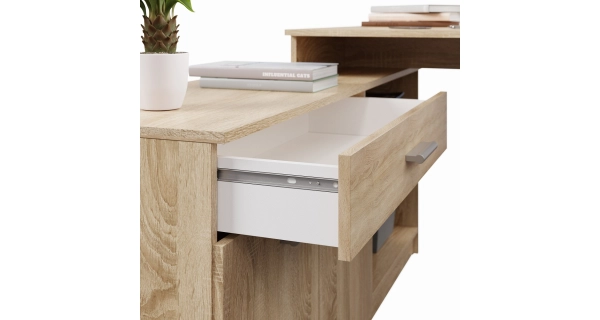 Rohový psací stůl NEJBY TURNER 01, levý, dub sonoma