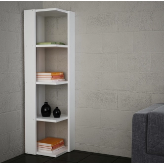 Rohový regál DUMI, bílý