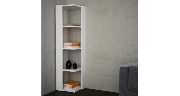 Rohový regál DUMI, bílý