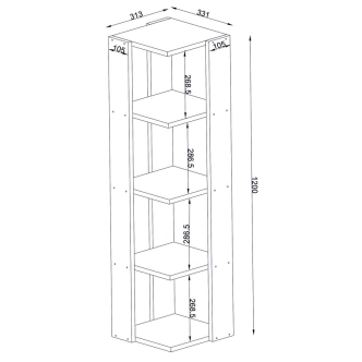 Rohový regál DUMI, bílý