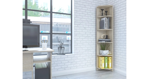 Rohový regál MAUGHANI III, dub sonoma