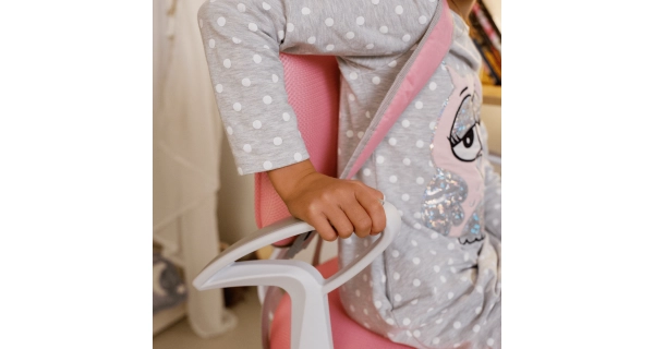 Rostoucí židle ISANA s podnoží a šlemi, růžová/bílá