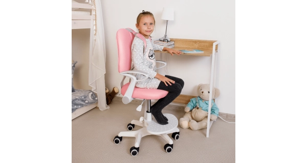 Rostoucí židle ISANA s podnoží a šlemi, růžová/bílá