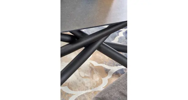 Rozkládací jídelní stůl ASIGORI, tmavě šedá/černá