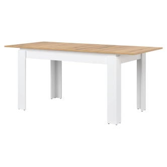 Rozkládací jídelní stůl BORROMEO, bílá/dub evoke
