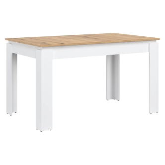 Rozkládací jídelní stůl BORROMEO, bílá/dub evoke