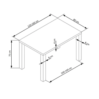 Rozkládací jídelní stůl CHIEN, bílá
