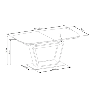 Rozkládací jídelní stůl DILUTA, dub zlatý/černá