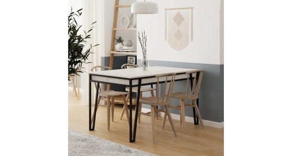 Rozkládací jídelní stůl DRILMAR, bílá