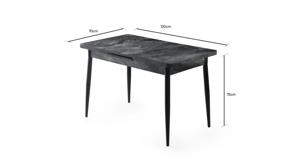 Rozkládací jídelní stůl DRIVEL, antracit