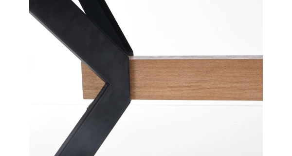 Rozkládací jídelní stůl FERIA, dub/černá