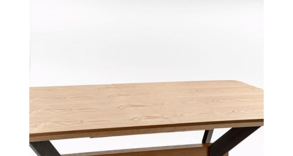 Rozkládací jídelní stůl FERIA, dub/černá