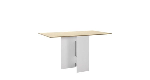 Rozkládací jídelní stůl FOLCO, dub/bílá DOPRODEJ