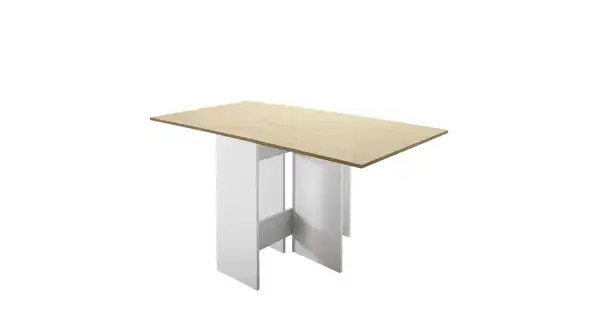 Rozkládací jídelní stůl FOLCO, dub/bílá