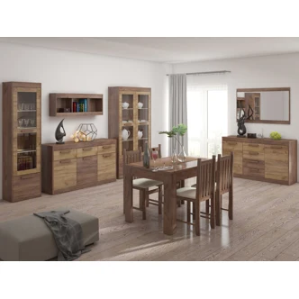 Rozkládací jídelní stůl GATTON, craft tobaco