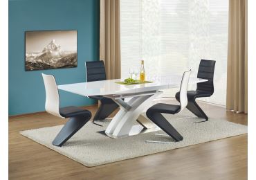 Rozkládací jídelní stůl KEPA, bílá