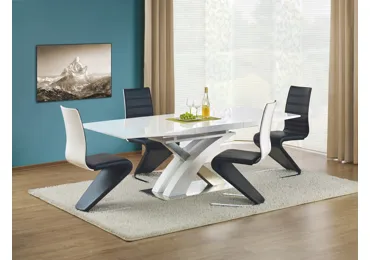 Rozkládací jídelní stůl KEPA, bílá