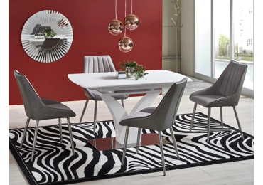 Rozkládací jídelní stůl LENTIA, bílá