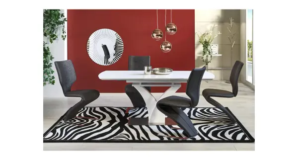 Rozkládací jídelní stůl LENTIA, bílá