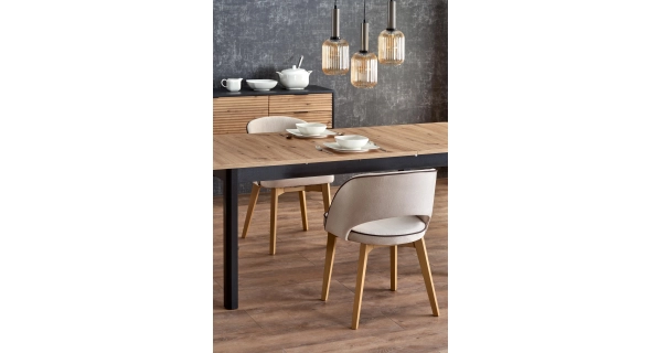 Rozkládací jídelní stůl LIZA, dub artisan/černý