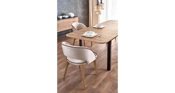 Rozkládací jídelní stůl LIZA, dub artisan/černý