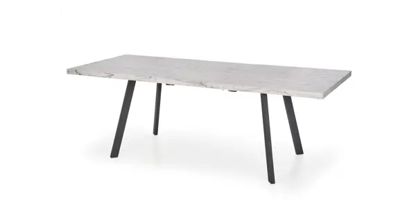 Rozkládací jídelní stůl PINSCHER, mramor/černá