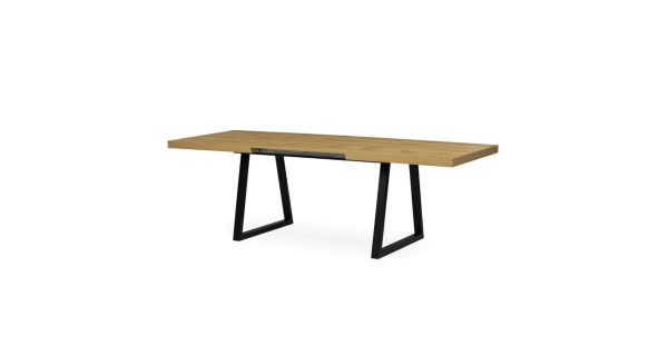 Rozkládací jídelní stůl PONTORBEL, dub/černá