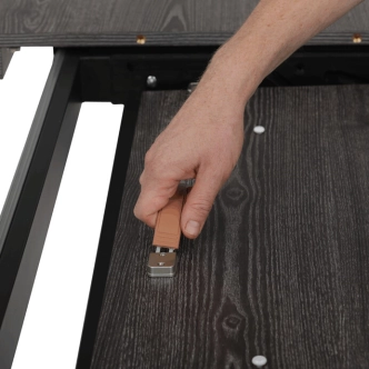 Rozkládací jídelní stůl PONTORBEL, šedý dub/černá