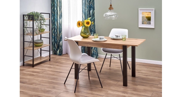 Rozkládací jídelní stůl PROKOP, dub wotan/černý