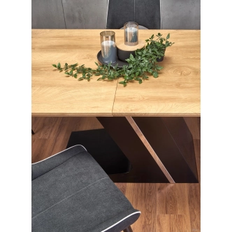 Rozkládací jídelní stůl SIGOWET, dub/černá