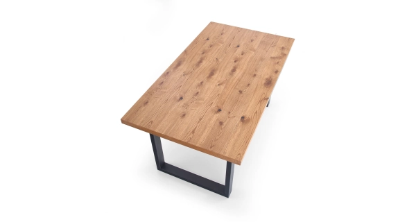 Rozkládací jídelní stůl TARHUNA, dub světlý/černá