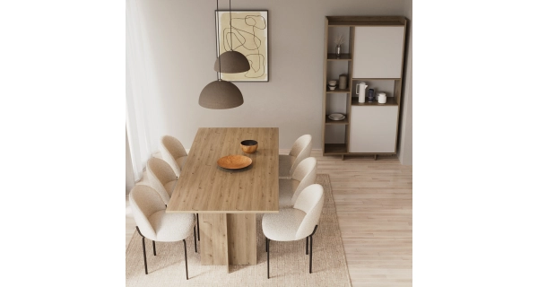 Rozkládací jídelní stůl TORZEL, dub royal