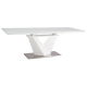 Rozkládací jídelní stůl UPERY III 160x90 cm, bílé sklo/bílá 