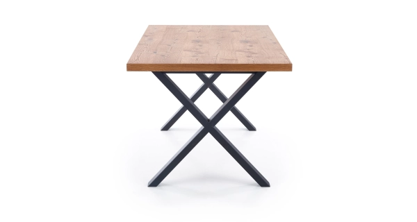 Rozkládací jídelní stůl VALLENAR, dub světlý/černá