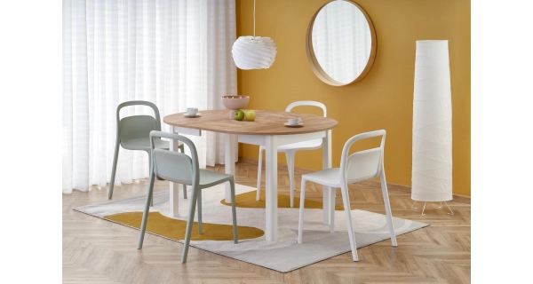 Rozkládací jídelní stůl ZANTE, dub craft/bílý