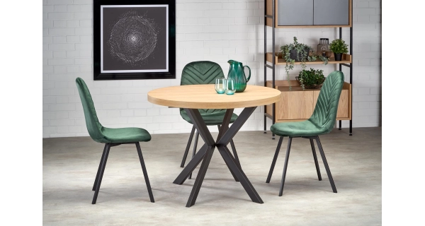 Rozkládací jídelní stůl ZELINDA, dub zlatý/černý