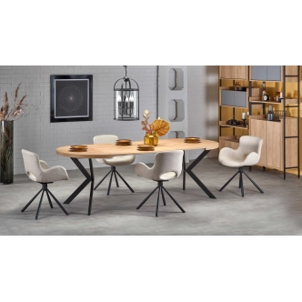 Rozkládací jídelní stůl ZELINDA, dub zlatý/černý