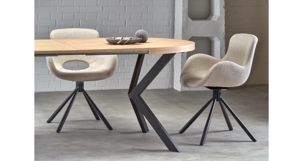 Rozkládací jídelní stůl ZELINDA, dub zlatý/černý