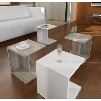 Rozkládací konferenční stolek APSARASAS, bílá/cordoba