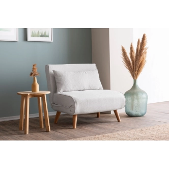 Rozkládací křeslo CENSAR, bílá