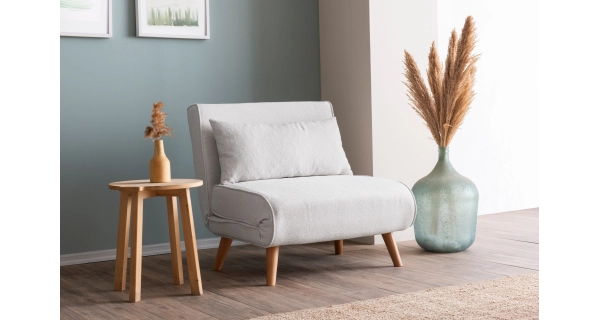 Rozkládací křeslo CENSAR, bílá