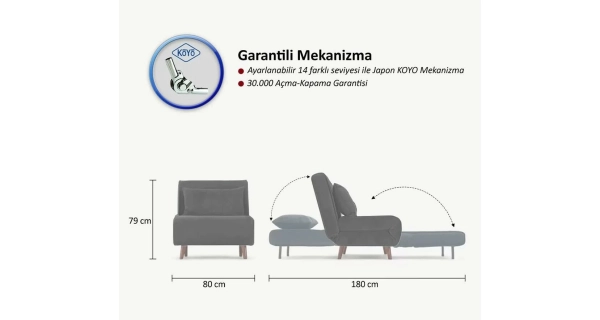 Rozkládací křeslo CENSAR, bílá