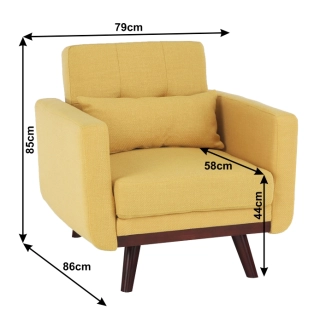 Rozkládací křeslo PRITTA, hořčicová