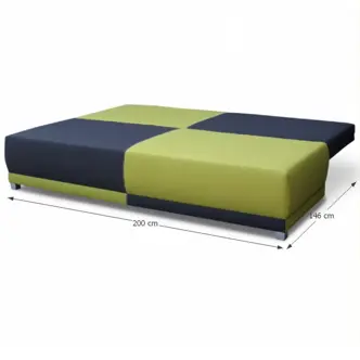 Rozkládací pohovka ADWANG, šedá/zelená